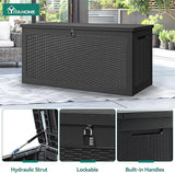 YITAHOME 260 Gallon Outdoor Storage Box, Large Water Resistant Resin Deck Box - Photo 3