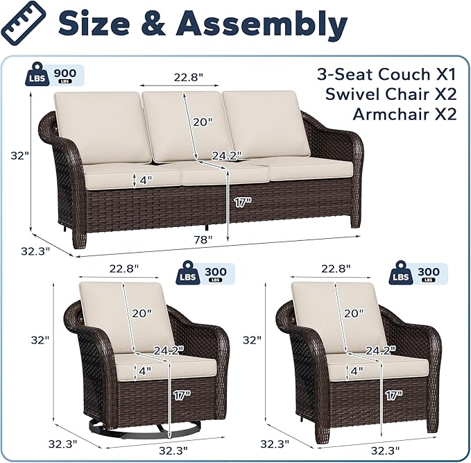 5 PCS Outdoor Conversation Set - Photo 2