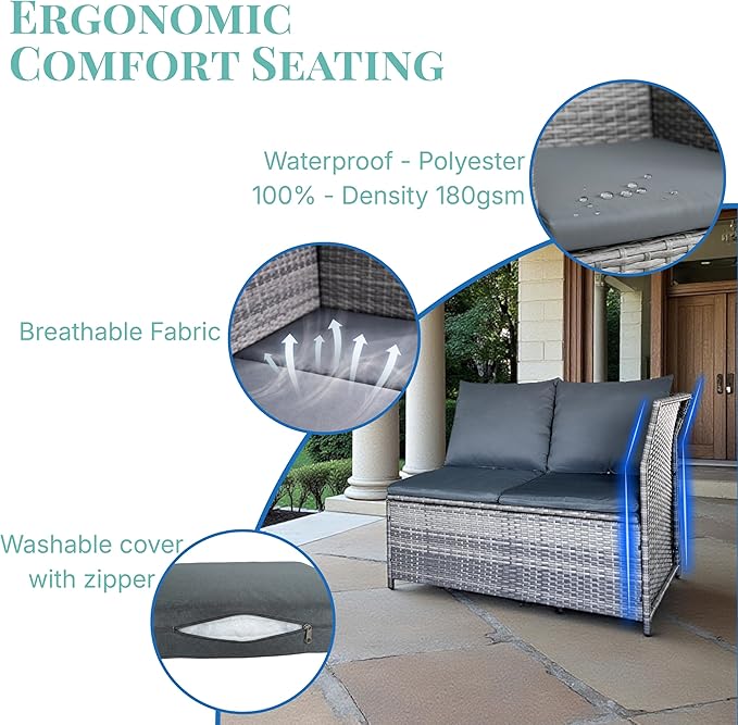 GIANGSUNNY 3 Patio Furniture Set with Storage - Photo 4