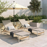 Christopher Knight Home Set of 2 Hargrove Patio Garden Chaise Lounges, Aluminum Frame - Photo 4