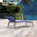 Domi Patio Chaise Lounge Set of 2 with Side Table, Aluminum Adjustable Pool Lounge Chairs - Photo 5