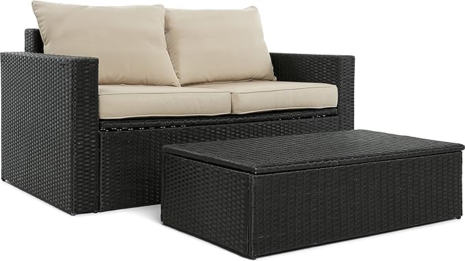 Serta Laguna Brown Resin Wicker Outdoor Patio Furniture Collection, Easy Assembly, Porch or Pool - Photo 6