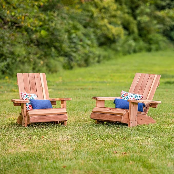 Jack and June Redwood Adirondack Chair Outdoor Leisure