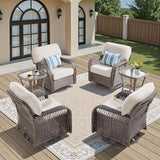 6 Pieces Outdoor Patio Conversation Sets Swivel Chairs - Photo 1