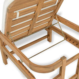 Christopher Knight Home Kayas Acacia Wood Chaise Lounge with Adjustable Backrest, 77.5" Outdoor Sun Lounger with Cushion - Photo 8