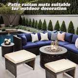 2 Pcs Patio Rattan Ottomans Outdoor Wicker Ottomans Patio Footstool Footrest with Removable Cushion Soft Zippered - Photo 6