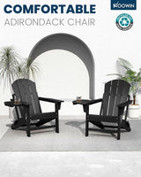 FOOWIN Folding Adirondack Chair Set of 6, HDPE Adirondack Chairs with Cup Holder - Photo 3