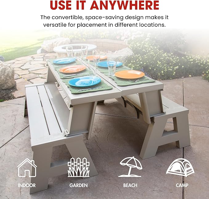 Convert-a-Bench Gen 1 2-in-1 Outdoor Convertible Bench to Picnic Table - Photo 7