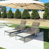 PURPLE LEAF 2 Pieces Outdoor Chaise Lounge Set Rattan Wicker Lounger with Arms Poolside Furniture Adjustable Recliners - Photo 1