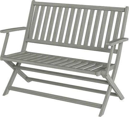 Folding Outdoor Patio Lounge Chairs Loveseat Seating Outdoor, Outdoor Garden Bench, Patio Porch Chair Furniture, Outdoor Folding Patio Bench Portable Foldable Lightweight Seat Bench Patio Furniture