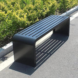 Steel Frame Backless Outdoor Bench, Garden Porch Park Patio Bench, Outdoor Benches Seat for Outside - Photo 1