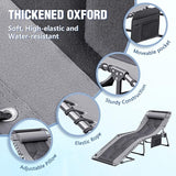 Devoko 4-Fold Padded Portable Folding Outdoor Chaise Lounge Heavy Duty Reclining Chair with Pillow & Side Pocket for - Photo 6