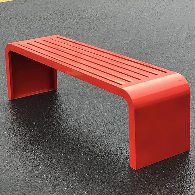 Outdoor Patio Bench, Park Bench Outdoor Bench Metal Bench Backless Benches, 660Lbs Weight Capacity, for Porch, Garden, Park, Backyard(Orange,150x40x45CM)