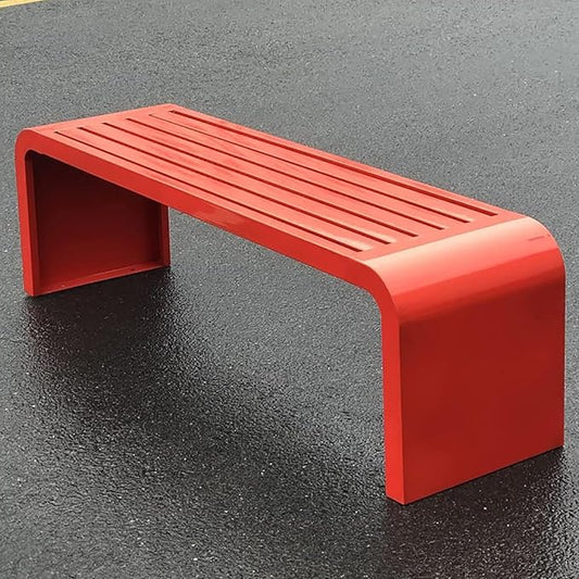 Outdoor Patio Bench, Park Bench Outdoor Bench Metal Bench Backless Benches, 660Lbs Weight Capacity, for Porch, Garden, Park, Backyard(Orange,150x40x45CM)