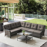 Belord Patio Furniture Set 6 Seats, Oversized Outdoor Sectional Couch, Two 3-Seater Sofas with Coffee Table - Photo 1