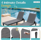 Greesum Outdoor Chaise Lounge Chairs Set of 4 with 5-Position Adjustable Backrest - Photo 4