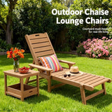Psilvam Adjustable Chaise Lounge Chair - 350lb Capacity All-Weather Poly Lumber Recliner for Poolside, Patio - Photo 4