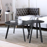 Patio Outdoor Coffee Table Set of 2 - Weather Resistant Outdoor Round End Table Modern Coffee Tables for Living Room - Photo 1