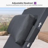 PURPLE LEAF Patio Lounge Chair Set Outdoor Chaise Lounger Aluminum Frame with Armrest 2 Side Table and Wheels for Pool - Photo 8
