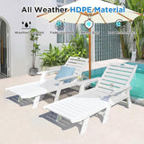 nalone Outdoor Chaise Lounge Chair Set of 2 with Wheels & Cup Holder - Photo 4