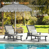 LUE BONA Chaise Lounge Chair Outdoor Set of 2, HDPS and HDPE Wicker Material - Photo 3