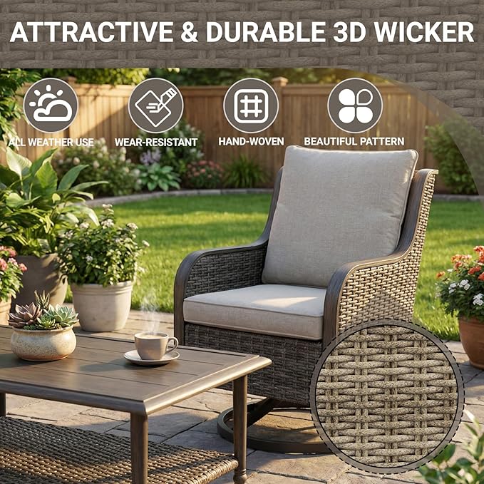 5 Piece Wicker Patio Furniture Set - Photo 3
