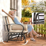Outsunny Swing Glider Rocking Chair, Double Patio Bench, 2 Person Loveseat with Steel Frame, Cushions, Pillow Armrests - Photo 4