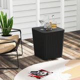 Giantex 11.5 Gallon Deck Box, Outdoor Side Table with Removable Lid, Faux Wicker-Woven, 330Lbs Capacity - Photo 5