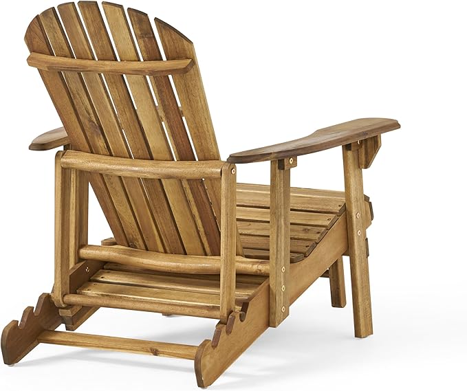 Christopher Knight Home Hayle Outdoor Acacia Wood Reclining Adirondack Chair with Footrest (Set of 2)