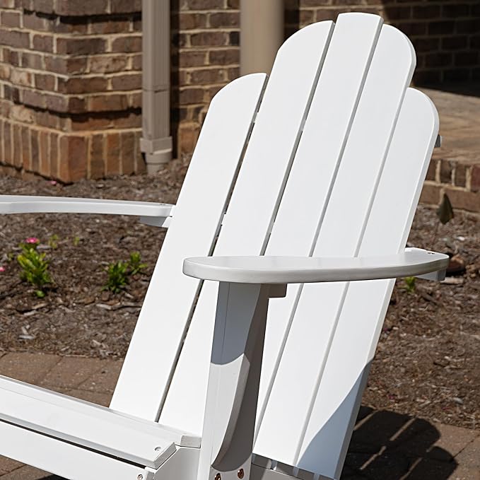 Jayde White Solid Wood Outdoor Adirondack Rocking Chair Set of 2 by Linon - Photo 4