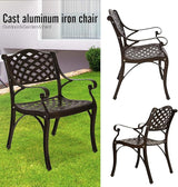 YUSING Outdoor Dining Chairs Set of 2, Cast Aluminum Metal Arm Chairs for Kitchen, Garden, Backyard - Photo 4