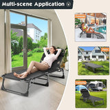 MOPHOTO Folding Chaise Lounge Chair 5-Position, Folding Cot, Heavy Duty Patio Chaise Lounges for Outside, Poolside - Photo 9