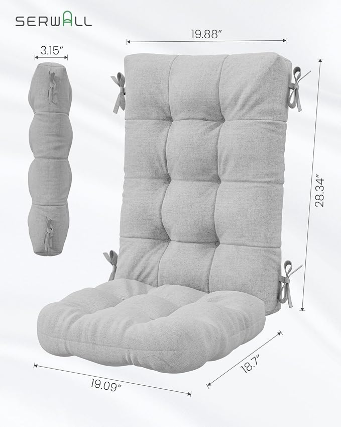 SERWALL Folding Adirondack Chairs with Cushions - Set of 4, Memory Foam Cushions - Blue/Gray - Photo 4