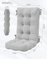 SERWALL Folding Adirondack Chairs with Cushions - Set of 4, Memory Foam Cushions - Blue/Gray - Photo 4