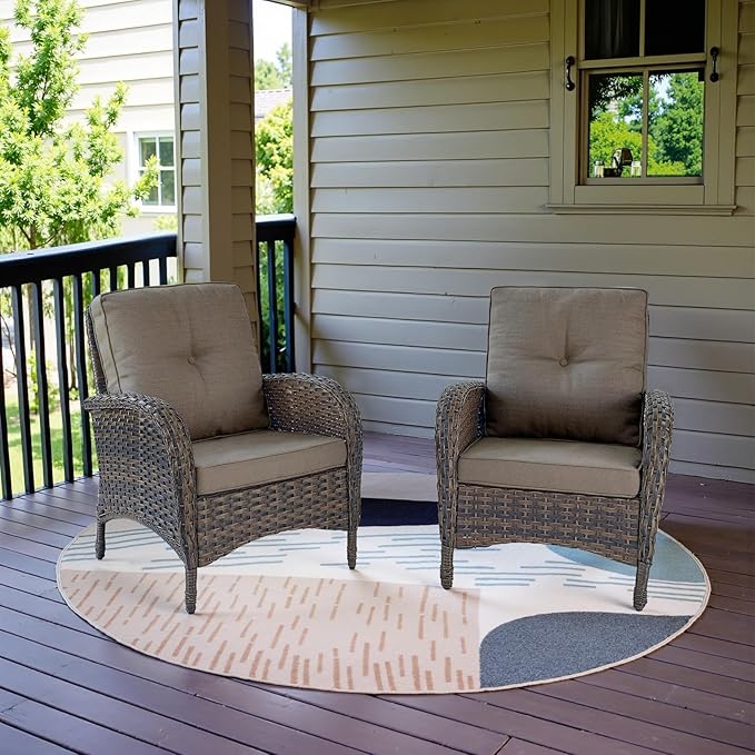 Belord Patio Club Chair Wicker Chairs - Outdoor High Back Chair Set of 2 Patio Furniture Set Rattan Seating with - Photo 2