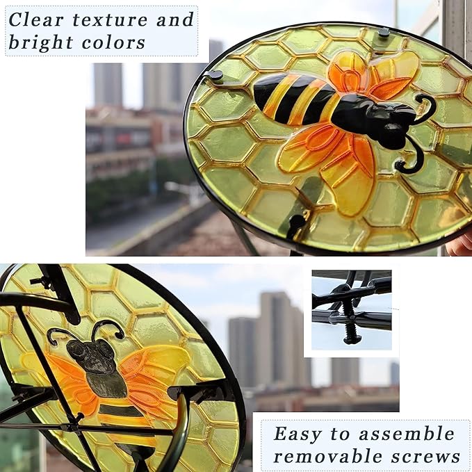 Outdoor Side Table Wasp Round Small Patio Accent Table Indoor End Table for Yard, Garden, Living Room, Bistro Balcony or Lawn