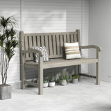 ROJIK Outdoor Bench Resin Patio Chairs Waterproof 2-Person Slatted Chairs with Sturdy Frame - Photo 6