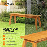 VINGLI Outdoor Wooden Bench, 45” 2-Person Backless Dining Bench - Photo 4