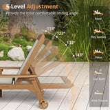 LUE BONA Chaise Lounge Chair Outdoor Set of 4, HDPS and HDPE Wicker Material - Photo 7