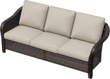 78" Wicker 3-seat Sofa, Outdoor Conversation Furniture, All-Weather Rattan Couch - Photo 9