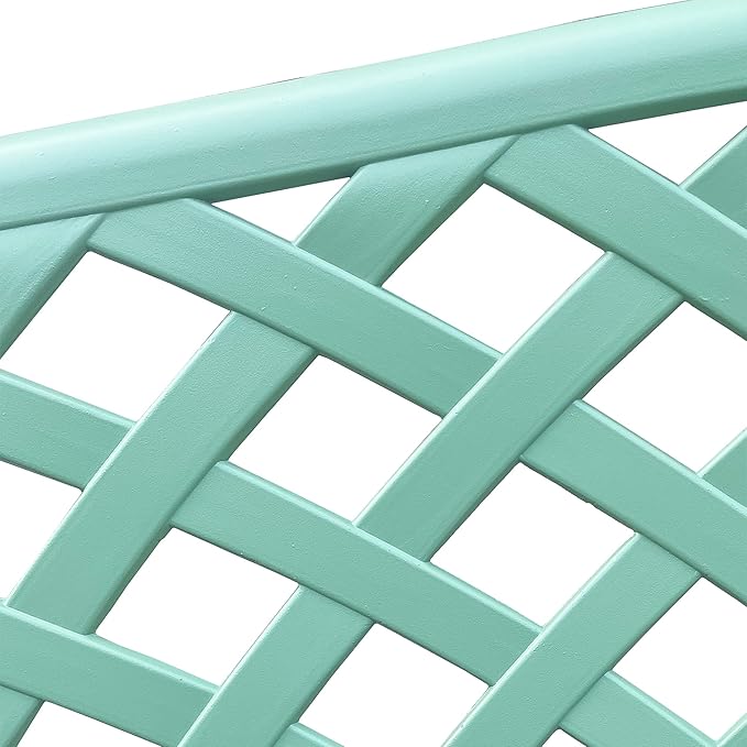 Oakland Living Outdoor Aluminum Modern Seafoam Green Patio Bench Loveseat
