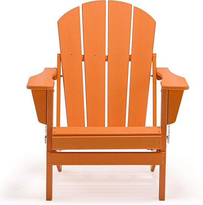 WO WESTIN OUTDOOR HDPE Laguna Outdoor Folding Poly Adirondack Chair, Orange
