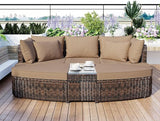 Quarte 6-Piece Patio Outdoor Conversation Round Sofa Set - Photo 1
