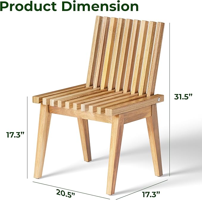 Melino Convertible Slat Bench, 3-in-1 Bench to Table to Chair, FSC Acacia Solid Wood for Indoor Outdoor - Patio, Entryway, Living Room, Guest Room - Easy Assembly, 20 Inch
