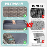 MEETWARM 3 Pieces Outdoor Wicker Rocking Chair Set - Photo 3