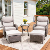 Luxury Outdoor Swivel Rocker Patio Chairs Set of 5 - Photo 1