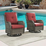 Rilyson Patio Chairs Rocking Swivel Chiar - 3 Piece Outdoor Wicker Patio Bistro Set Rattan Rocker Glider Chairs with - Photo 7