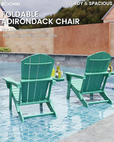 FOOWIN Folding Adirondack Chair Set of 8, HDPE Adirondack Chairs with Cup Holder - Photo 6