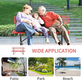 6 Ft Metal Park Bench for Outside, All-Weather Thermoplastic Coating Outdoor Bench with Backrest - Photo 5