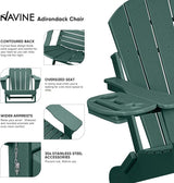 Adirondack Chair Set of 2, HDPE Folding Adirondack Chair with Multifunctional Cup Holder - Photo 4